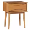 Caramel Wood Mid-Century Modern Nightstand