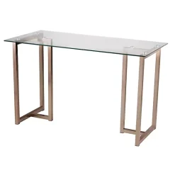 Champagne Iron and Glass Desk