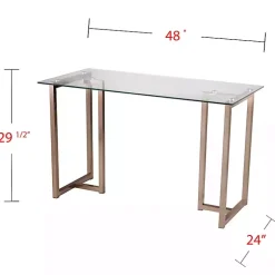 Champagne Iron and Glass Desk