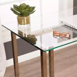Champagne Iron and Glass Desk