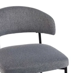 Charcoal and Black Curved Counter Stools, Set of 2