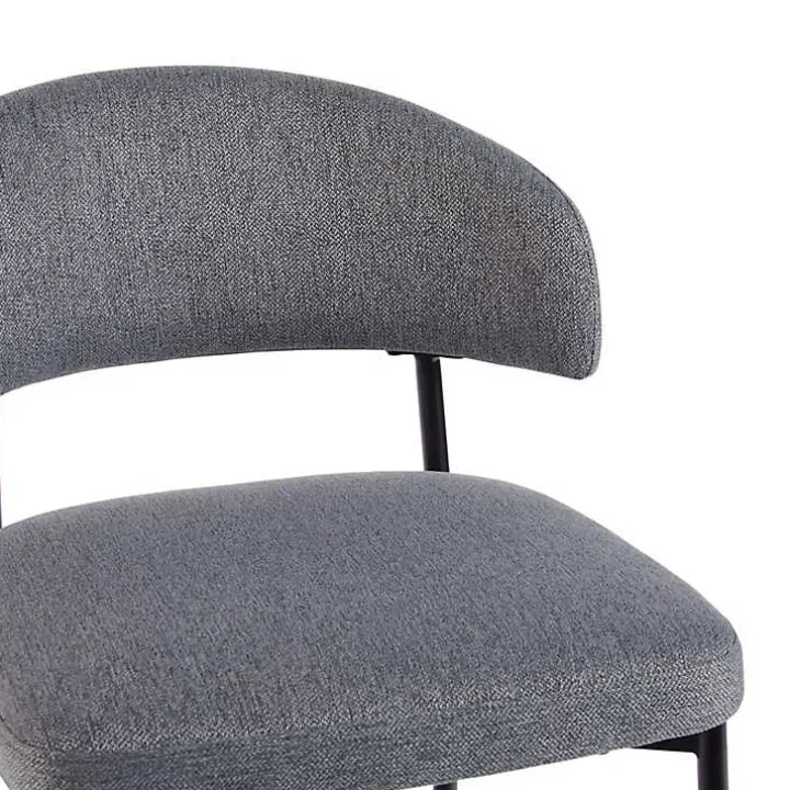 Charcoal and Black Curved Counter Stools, Set of 2