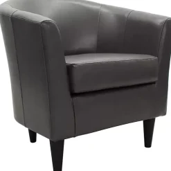 Charcoal Faux Leather Winslow Accent Chair