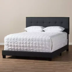 Charcoal Gray Tufted Modern Queen Bed