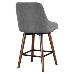 Charcoal Mid-Century Modern Swivel Counter Stool