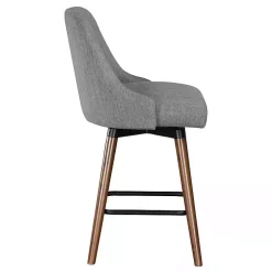 Charcoal Mid-Century Modern Swivel Counter Stool