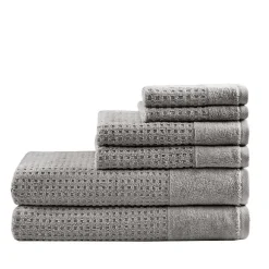Charcoal 6-pc. Waffle Cotton Bath Towel Set