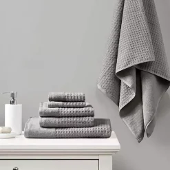 Charcoal 6-pc. Waffle Cotton Bath Towel Set
