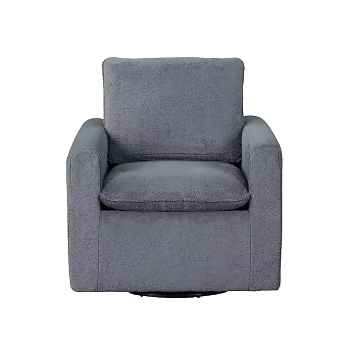 Charcoal Sherpa Peri Swivel Armchair