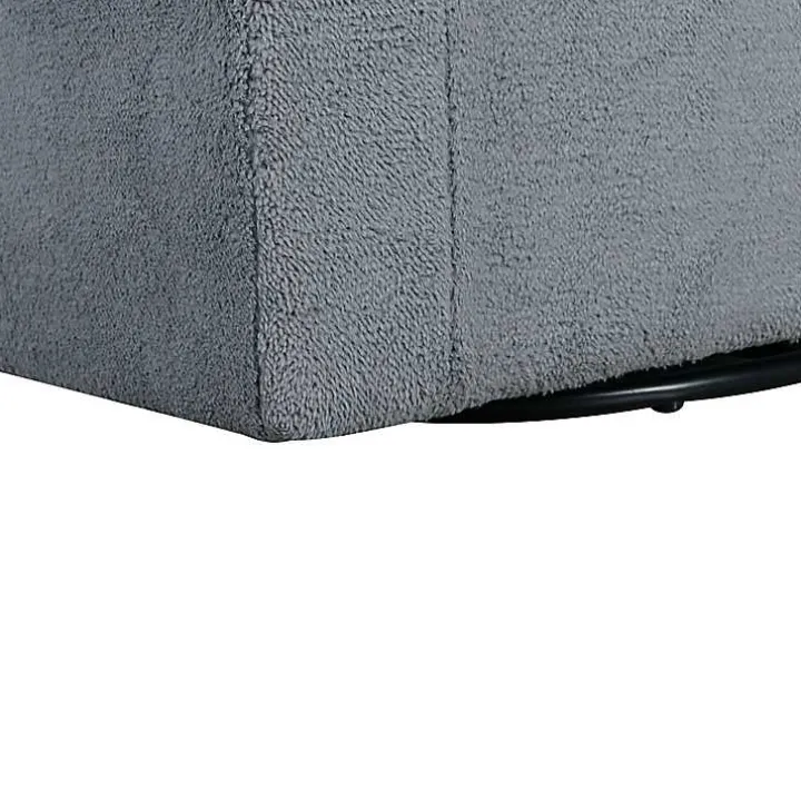 Charcoal Sherpa Peri Swivel Armchair