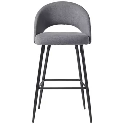 Charcoal Upholstered Charli Bar Stools, Set of 2