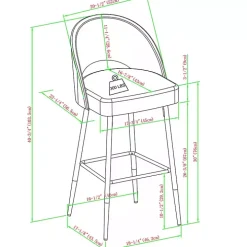Charcoal Upholstered Charli Bar Stools, Set of 2