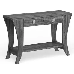 Charcoal Wood 2-Drawer Console Table