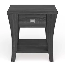 Charcoal Wood Single Drawer Side Table