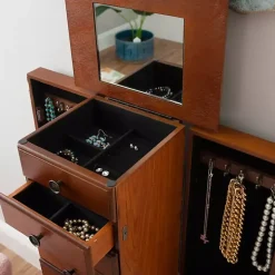 Cherry 5-Drawer Ollie Petite Jewelry Armoire