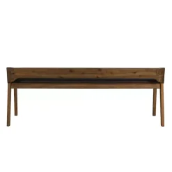 Chestnut Acacia Wood Cushioned Bench