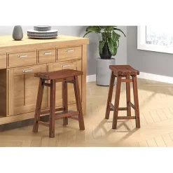 Chestnut Sonoma Saddle Counter Stools, Set of 2