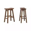 Chestnut Wire Brush Saddle Bar Stools, Set of 2