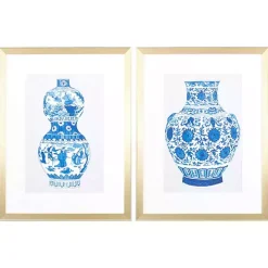 Chinoiserie Vases II Framed Art Prints, Set of 2