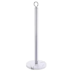 Chrome and White Marble Toilet Paper Holder