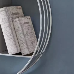 Circular Silver Open Sides Floating Shelf