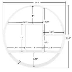 Circular Silver Open Sides Floating Shelf