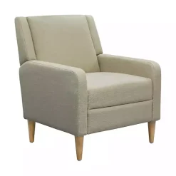 Classic Upholstered Taupe Accent Chair