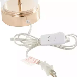 Clear Glass and Gold Stem Table Lamp