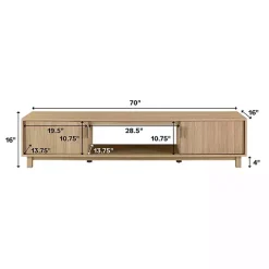 Coastal Oak Fluted 2-Door TV Stand
