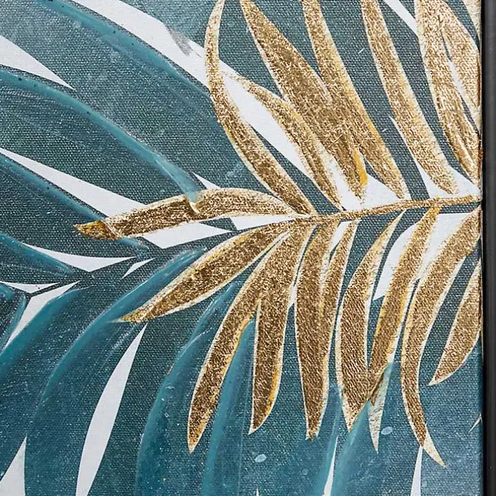 Coastal Palms Framed Canvas Art Print