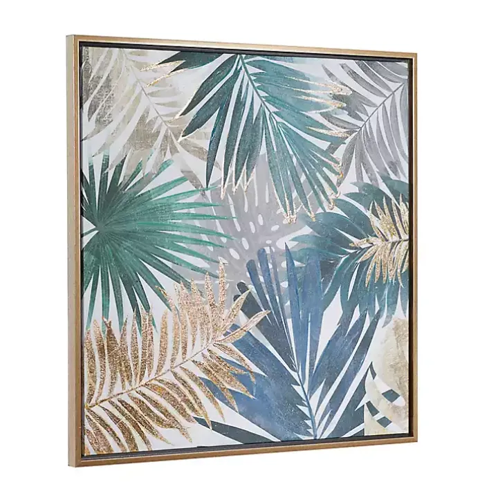 Coastal Palms Framed Canvas Art Print