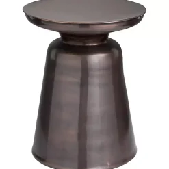 Copper Metal Accent Table with Bell Shaped Base