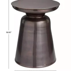 Copper Metal Accent Table with Bell Shaped Base