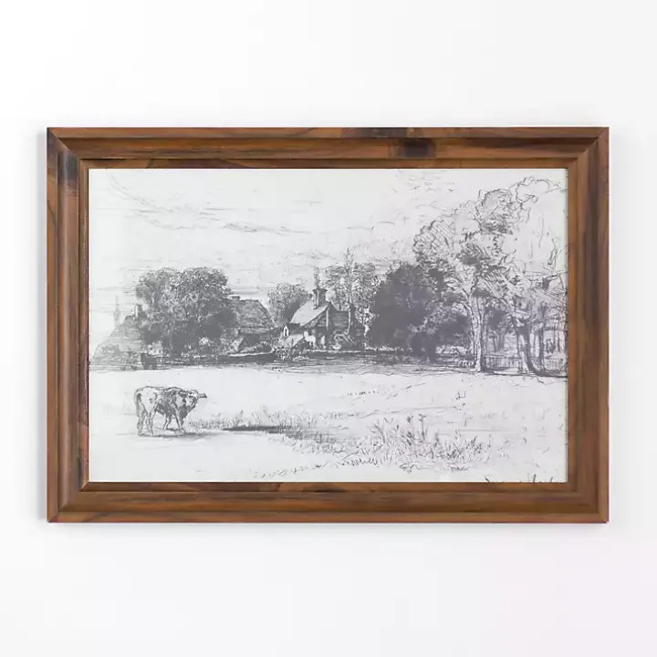 Cottage Behind Horsley House Framed Art Print