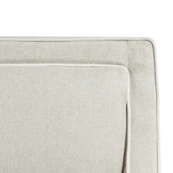 Cream and White Contrast Welting Accent Chair