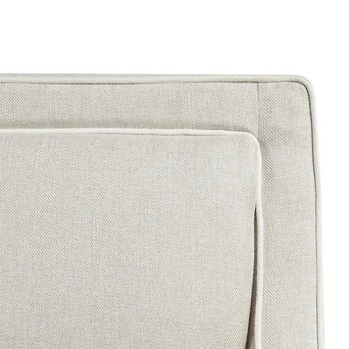 Cream and White Contrast Welting Accent Chair