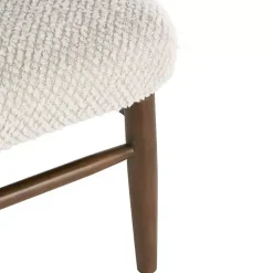 Cream Boucle & Rounded Rattan Back Accent Chair