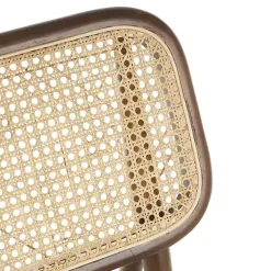 Cream Boucle & Rounded Rattan Back Accent Chair