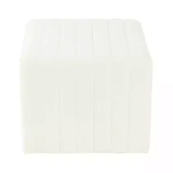 Cream Boucle Arch Ottoman