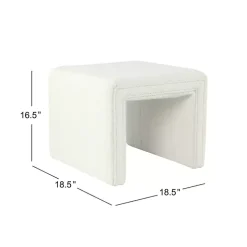 Cream Boucle Arch Ottoman