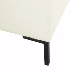 Cream Boucle Black Metal Storage Bench