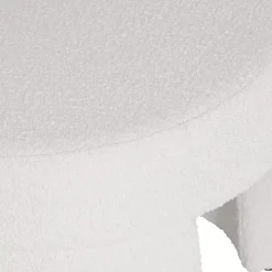 Cream Boucle Round Upholstered Ottoman