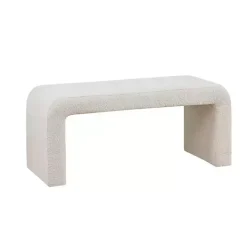 Cream Boucle Waterfall Bench