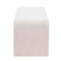 Cream Boucle Waterfall Bench, 52 in.