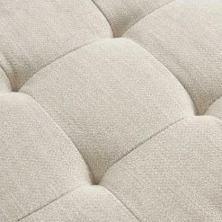 Cream Button Tufted Upholstered Storage Bench
