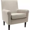 Cream Ellen Rolled Arms Accent Chair