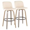 Cream Faux Leather Torino Bar Stools, Set of 2