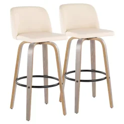 Cream Faux Leather Torino Bar Stools, Set of 2