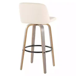 Cream Faux Leather Torino Bar Stools, Set of 2