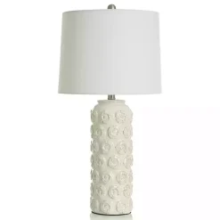 Cream Floral Ceramic Table Lamp